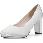 Zapatos blancos de sintético con plataforma con tacón de 7 a 9cm vintage Rainbow Club talla 36 para mujer 