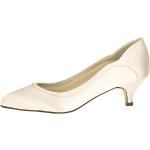 Zapatos blancos de satén de novia de forma de almendra con tacón de 5 a 7cm acolchados Rainbow Club talla 25,5 para mujer 