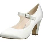 Zapatos blancos de satén de novia con tacón de 7 a 9cm vintage acolchados Rainbow Club talla 38,5 para mujer 