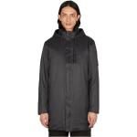 Abrigos negros de poliamida con capucha  rebajados con cuello alto impermeables Rains talla XL para mujer 