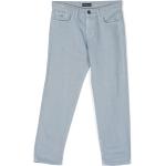 Jeans azules celeste de tencel corte recto infantiles rebajados con logo Armani Emporio Armani 