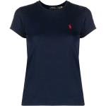 Camisetas azul marino de algodón de cuello redondo rebajadas manga corta con cuello redondo informales Ralph Lauren Lauren talla M para mujer 