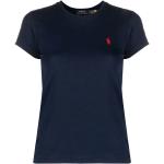 Camisetas azul marino de algodón de manga corta rebajadas manga corta con cuello redondo informales Ralph Lauren Lauren talla XS para mujer 