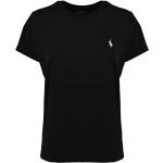 Camisetas negras de algodón de manga corta manga corta con cuello redondo informales con logo Ralph Lauren Lauren talla L para mujer 