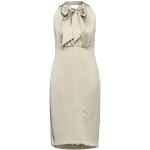 Vestidos beige de seda sin mangas sin mangas con cuello redondo Ralph Lauren Collection talla L para mujer 