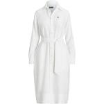 Vestidos blancos de lino de lino Ralph Lauren Lauren para mujer 