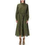 Vestidos bordados verdes de algodón rebajados Ralph Lauren Lauren talla M para mujer 