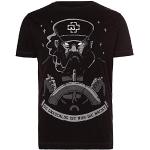 Rammstein Camiseta para hombre, diseño de marinero, color negro, con impresión frontal y trasera multicolor Negro S