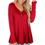 Blusas rojas de manga larga de invierno tallas grandes manga larga informales talla M para mujer 
