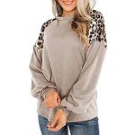 Jerséis de jersey cuello redondo de otoño con cuello redondo lavable a máquina oficinas leopardo talla M para mujer 