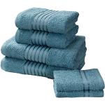 Juegos de toallas turquesas de algodón lavable a máquina 30x30 en pack de 6 piezas 