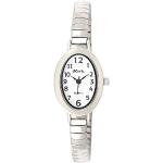 Relojes blancos de acero inoxidable de pulsera ovalados Cuarzo brazalete Ravel para mujer 