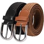 Cinturones elásticos grises de poliester de verano largo 125 trenzados con trenzado talla 3XL para hombre 