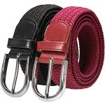 Cinturones elásticos rosas de poliester de verano largo 105 trenzados con trenzado talla M para hombre 