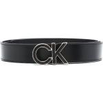 Cinturones negros de cuero  rebajados largo 75 con logo Calvin Klein para mujer 