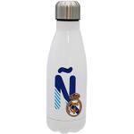 CYPBRANDS Botella Personalizable Blanca DE Acero 550ML Real Madrid, Unisex Adulto, Plata, Diseño Letra Ñ