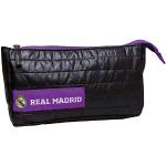 REAL MADRID CF - Estuche Blando Triple Juvenil, Portatodo con Cremallera, Color Negro, Producto Oficial (CyP Brands)