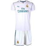 Real Madrid Ronaldo - Camiseta y pantalones de fútbol para niños, Blanco, S (talla del fabricante: 8 años)