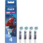 Recambio para cepillo dental - Oral-B Kids, Pack de 4, Compatible con Diseño Spiderman, Blanco