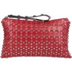 Bolsos clutch rojos de paja con logo REDValentino con tachuelas para mujer 