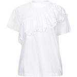 Camisetas blancas de poliester de manga corta manga corta con cuello redondo de punto REDValentino con volantes talla XS para mujer 