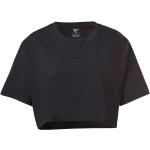Camisetas deportivas negras de algodón rebajadas sin mangas con logo Reebok talla S de materiales sostenibles para mujer 
