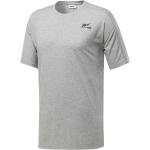 Camisetas deportivas grises de poliester manga corta con cuello redondo Reebok Speedwick talla S para hombre 
