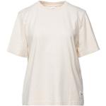 Camisetas orgánicas beige de algodón de manga corta manga corta con cuello redondo de punto Reebok talla XS de materiales sostenibles para mujer 