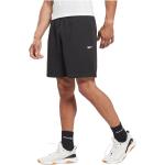 Pantalones cortos deportivos negros de poliester rebajados Reebok talla L de materiales sostenibles para hombre 