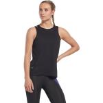 Camisetas deportivas negras de poliester rebajadas sin mangas con cuello redondo Reebok Les Mills talla XL de materiales sostenibles para mujer 