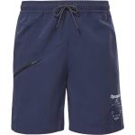 Pantalones cortos deportivos azules de nailon rebajados impermeables Reebok talla L para hombre 