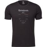 Camisetas deportivas negras de poliester rebajadas con cuello redondo de punto Reebok Speedwick talla XS de materiales sostenibles para hombre 
