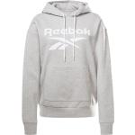 Sudaderas deportivas grises de poliester rebajadas con logo Reebok talla XS de materiales sostenibles para mujer 