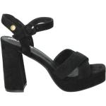 Sandalias negras de tela de tacón rebajadas REFRESH talla 40 para mujer 