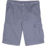 Pantalones cortos cargo orgánicos azules de algodón con logo Carhartt Work In Progress de materiales sostenibles para hombre 