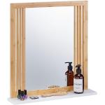 Espejos blancos de bambú de baño con marco modernos Relaxdays 
