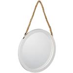 Espejos blancos de plástico de baño con marco marineros Relaxdays 35 cm de diámetro 