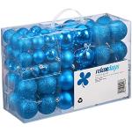 Bolas azules de plástico de Navidad Relaxdays con acabado mate 
