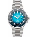 Relojes azules de acero inoxidable de pulsera impermeables con fecha Automático brazalete Oris para hombre 