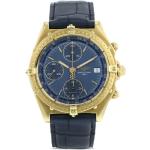Relojes azul marino de oro de pulsera con fecha Automático Zafiro Cronógrafo con correa de piel Breitling para hombre 