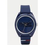 Relojes azules de goma de pulsera rebajados impermeables con logo Tommy Hilfiger Sport para mujer 