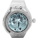 Relojes azules celeste de plástico de pulsera Cuarzo floreados para mujer 