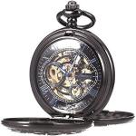 Relojes negros con cadena para navidad Mecánico vintage para hombre 