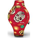 Relojes rojos de acero de pulsera Cuarzo para mujer 