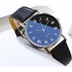 Relojes azules de cuero de pulsera Cuarzo analógicos con correa de piel informales para mujer 