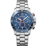 Relojes azules de cristal de pulsera con correa de plata Wenger para mujer 
