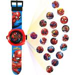 Relojes rojos de pulsera Spiderman con proyector con medidor de distancia digital infantiles 