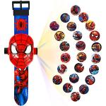 Relojes rojos de pulsera Spiderman para navidad con proyector digital infantiles 
