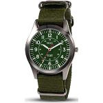 Relojes verdes de nailon de pulsera impermeables Cuarzo 24h militares para hombre 