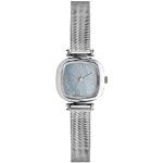 Relojes azules celeste de plata de pulsera impermeables Cuarzo con correa de plata Komono de materiales sostenibles para mujer 